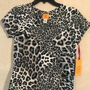NEW w/Tags! Ruby Rd Cheetah print top